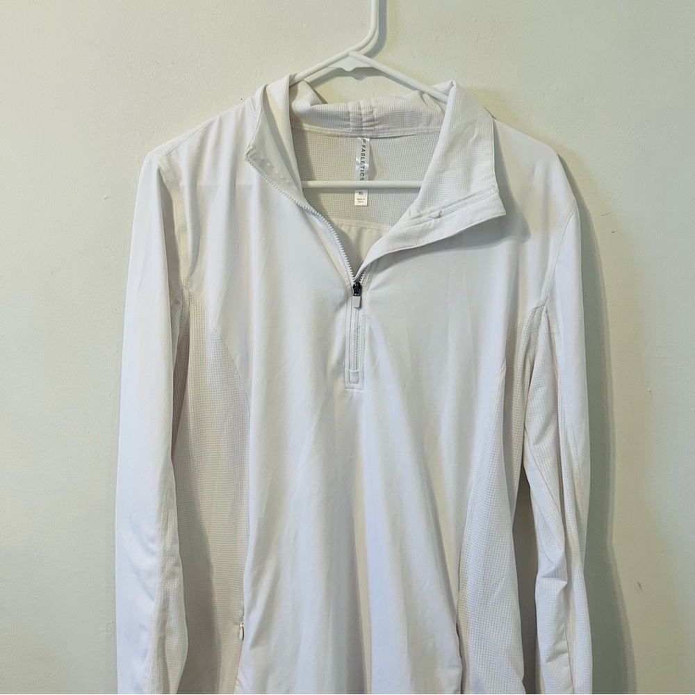 Fabletics White Pullover Performance Jacket Size … - image 8